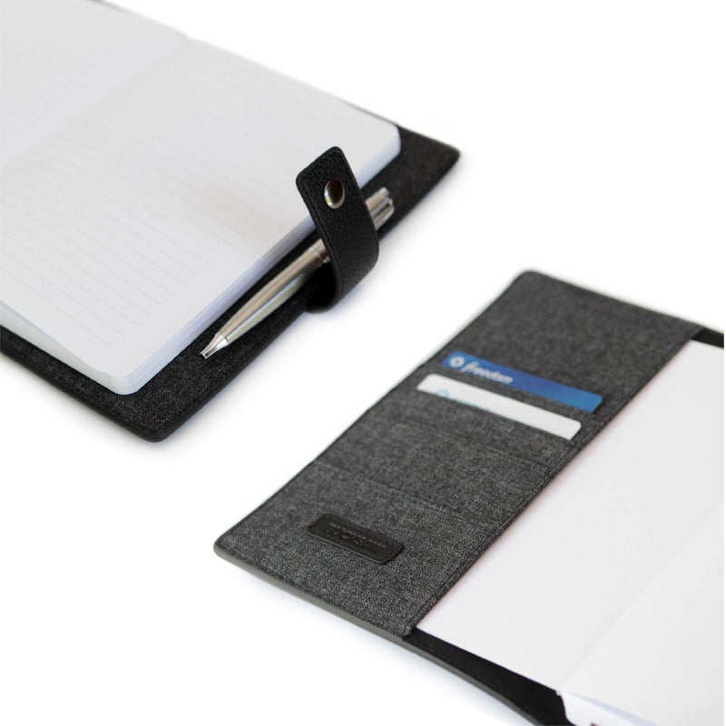CASE ELEGANCE Black Full Grain Premium Leather Refillable Journal Cover with A5 Lined Notebook - Scratch-Proof DURA-Leather - Image 3